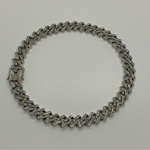 14k White Gold Plated Cuban Prong Link Chain 13mm 18”Premium Choker Necklace